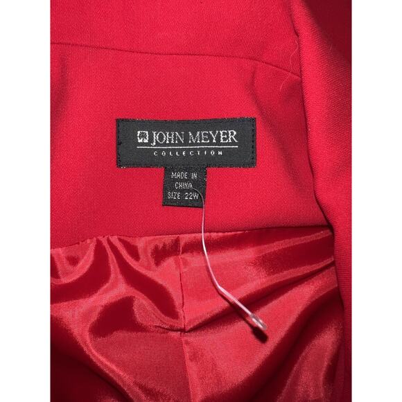 New John Meyer Jacket Plus Sz 22W Red Beaded Embroidered Lined Polyester Blazer - Picture 11 of 13